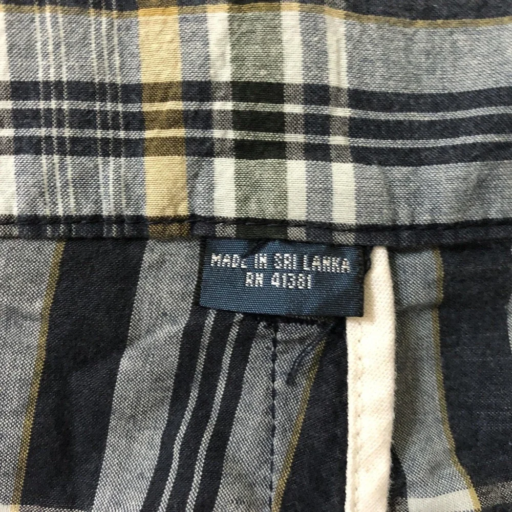 Polo Ralph Lauren Shorts Mens 48 Blue Madras Plaid Chino Cotton 11 Inseam Big